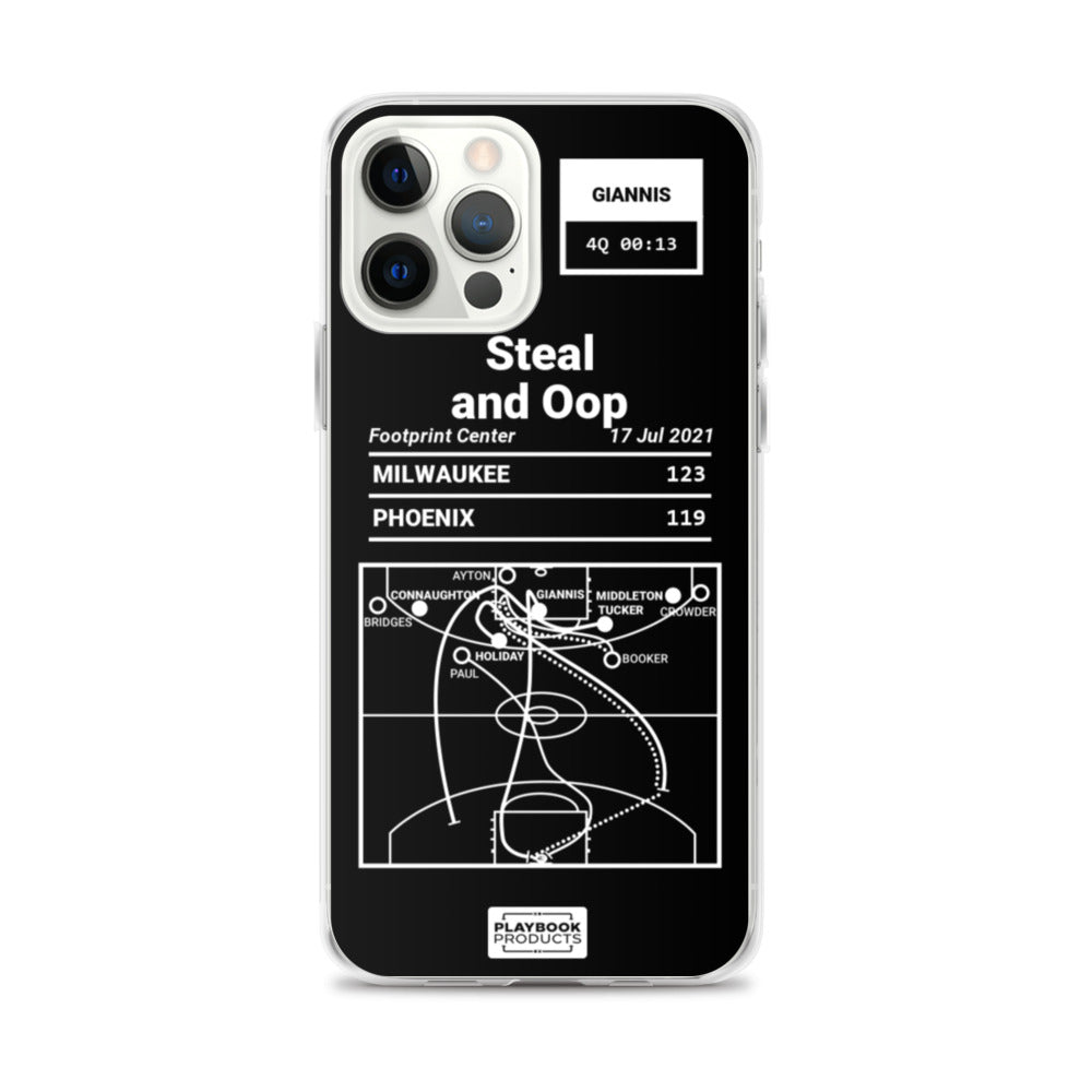 Milwaukee Bucks Greatest Plays iPhone Case: Steal and Oop (2021)