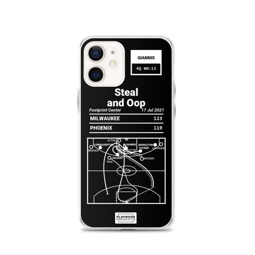 Milwaukee Bucks Greatest Plays iPhone Case: Steal and Oop (2021)