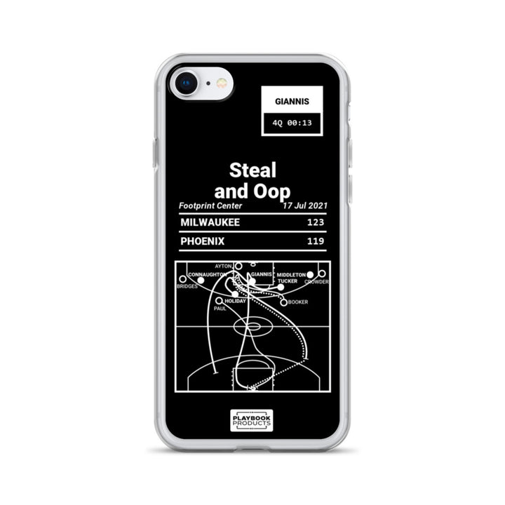 Milwaukee Bucks Greatest Plays iPhone Case: Steal and Oop (2021)