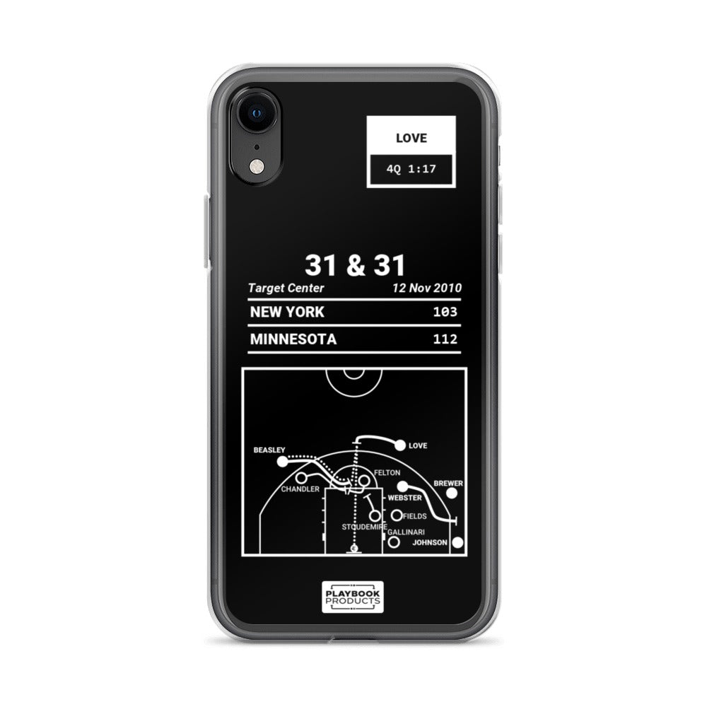 Minnesota Timberwolves Greatest Plays iPhone Case: 31 & 31 (2010)