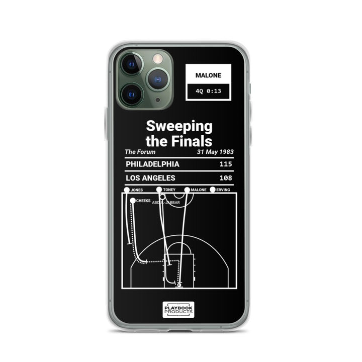 Philadelphia Sixers Greatest Plays iPhone Case: Sweeping the Finals (1983)