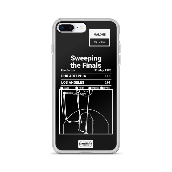 Philadelphia Sixers Greatest Plays iPhone Case: Sweeping the Finals (1983)
