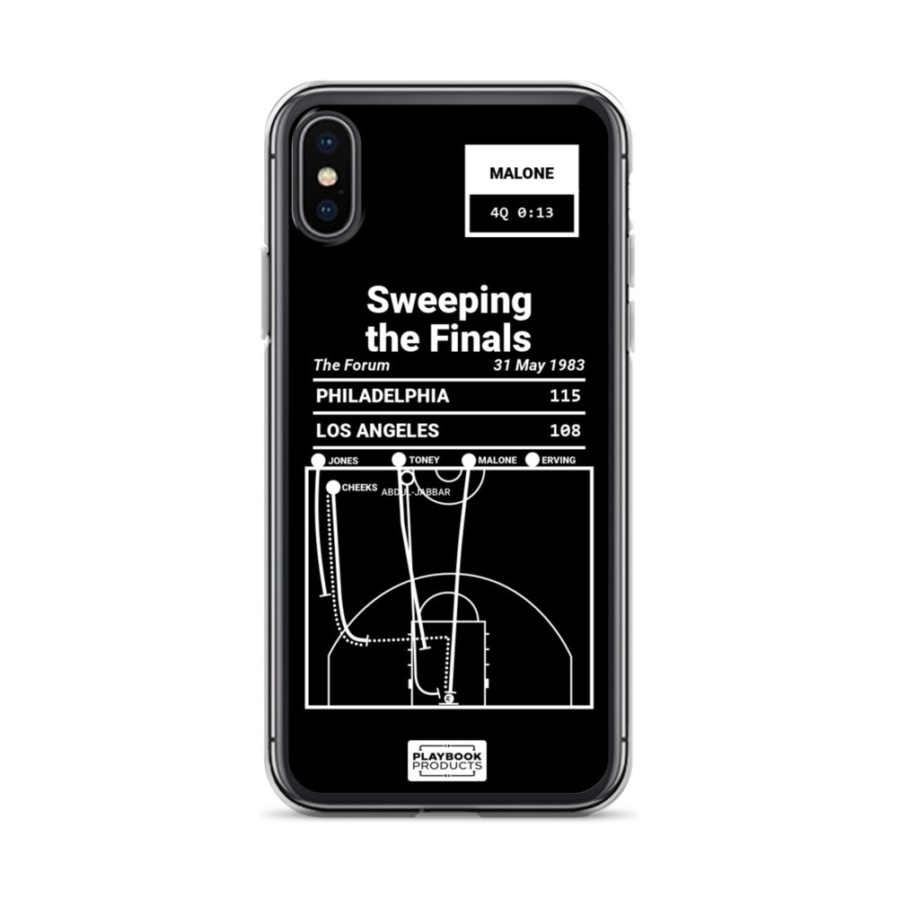Philadelphia Sixers Greatest Plays iPhone Case: Sweeping the Finals (1983)