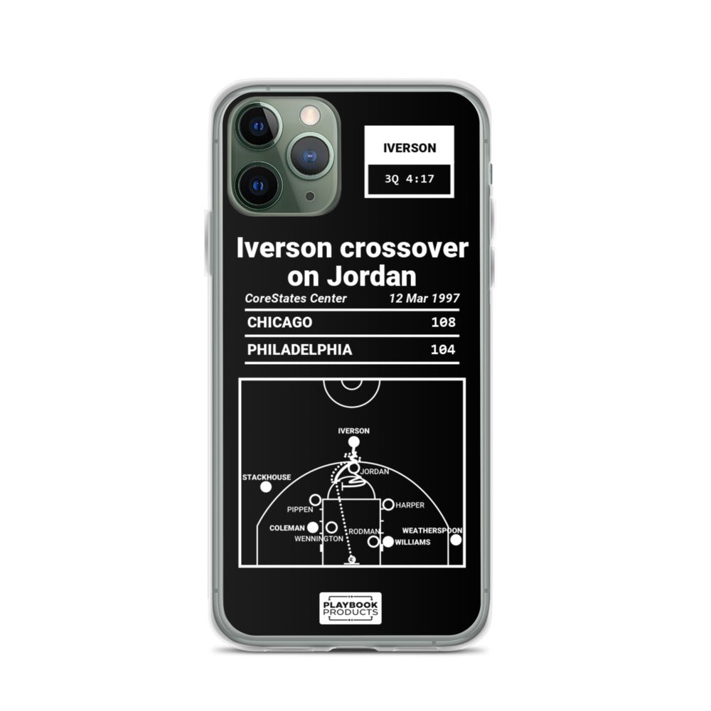 Philadelphia Sixers Greatest Plays iPhone Case: Iverson crossover on Jordan (1997)