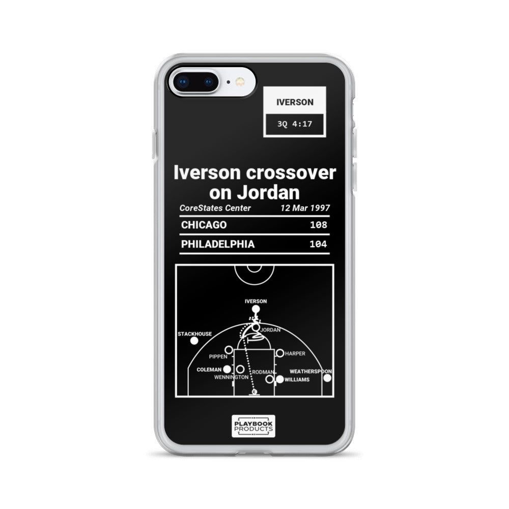 Philadelphia Sixers Greatest Plays iPhone Case: Iverson crossover on Jordan (1997)