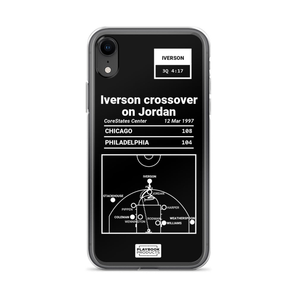 Philadelphia Sixers Greatest Plays iPhone Case: Iverson crossover on Jordan (1997)