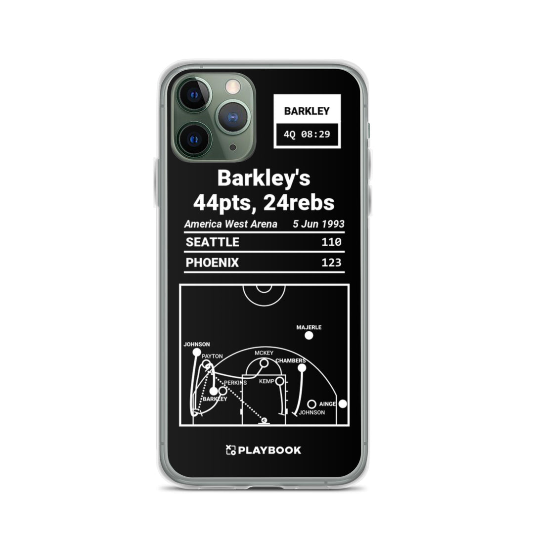 Phoenix Suns Greatest Plays iPhone Case: Barkley's 44pts, 24rebs (1993)