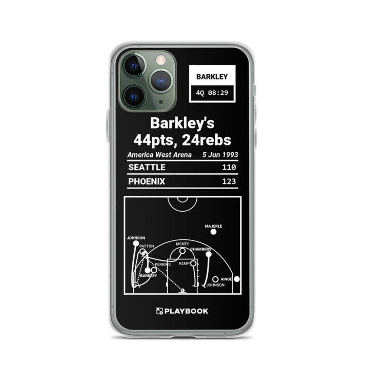 Phoenix Suns Greatest Plays iPhone Case: Barkley's 44pts, 24rebs (1993)