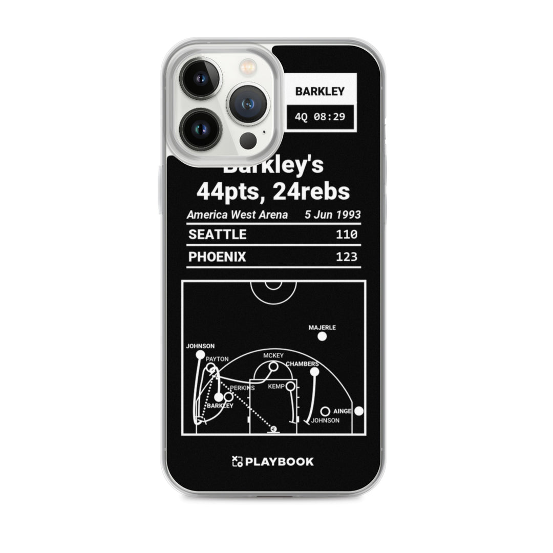 Phoenix Suns Greatest Plays iPhone Case: Barkley's 44pts, 24rebs (1993)