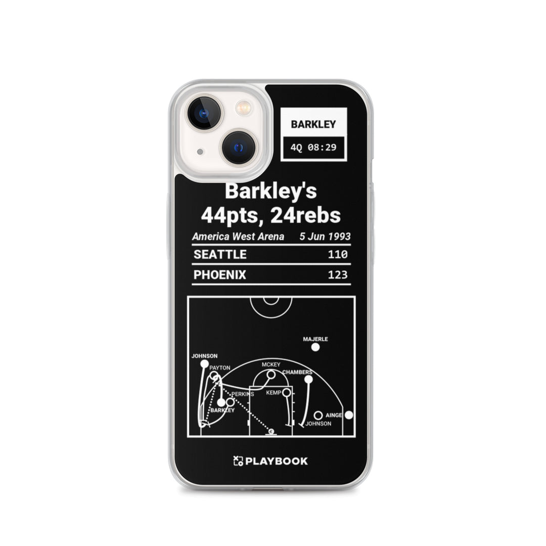 Phoenix Suns Greatest Plays iPhone Case: Barkley's 44pts, 24rebs (1993)