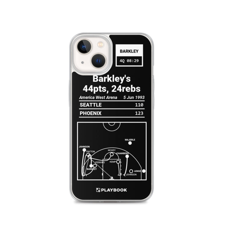 Phoenix Suns Greatest Plays iPhone Case: Barkley's 44pts, 24rebs (1993)