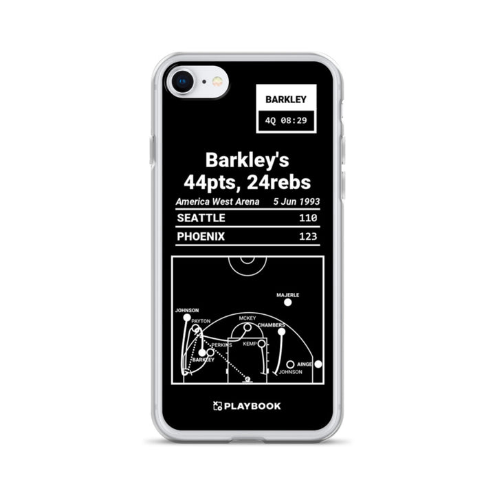Phoenix Suns Greatest Plays iPhone Case: Barkley's 44pts, 24rebs (1993)