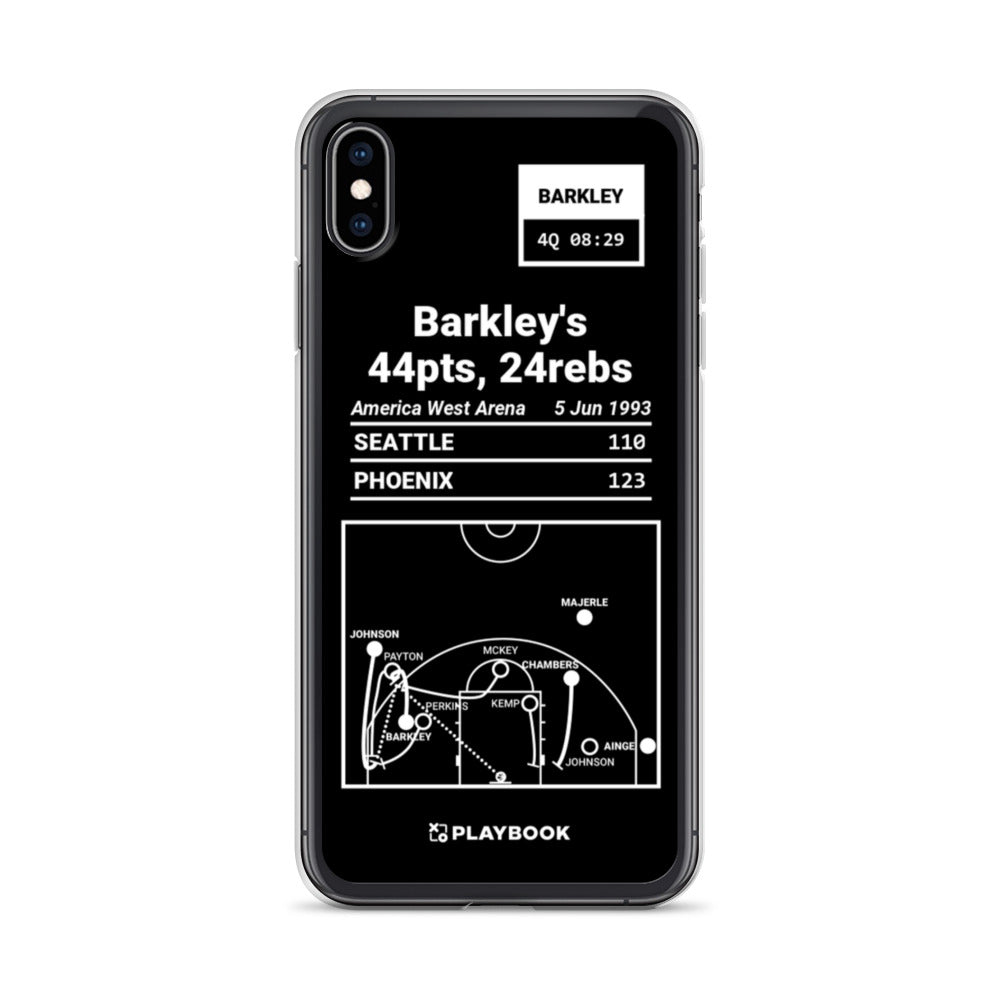 Phoenix Suns Greatest Plays iPhone Case: Barkley's 44pts, 24rebs (1993)