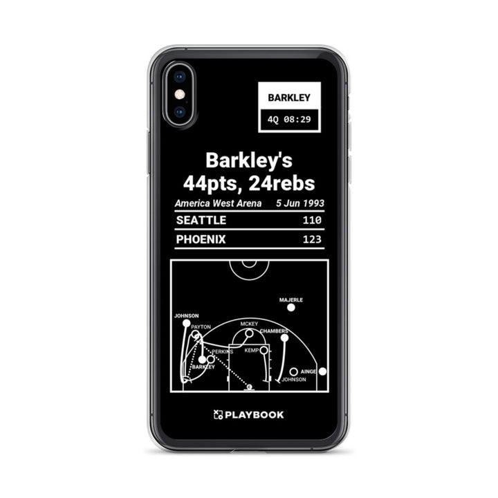 Phoenix Suns Greatest Plays iPhone Case: Barkley's 44pts, 24rebs (1993)