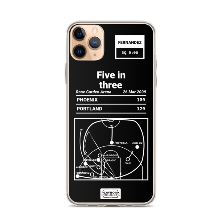 Portland Trail Blazers Greatest Plays iPhone Case: Five in three (2009)