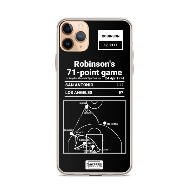 San Antonio Spurs Greatest Plays iPhone Case: Robinson's 71-point game (1994)