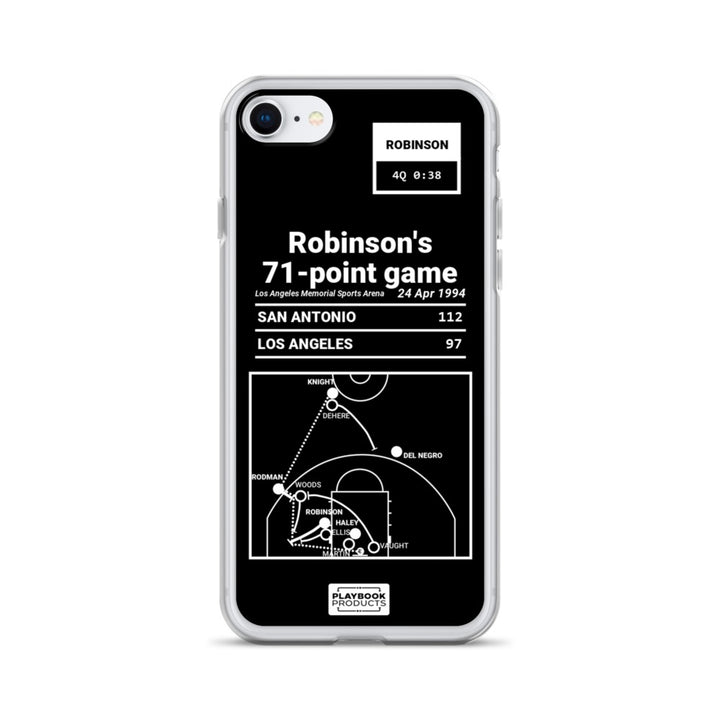 San Antonio Spurs Greatest Plays iPhone Case: Robinson's 71-point game (1994)