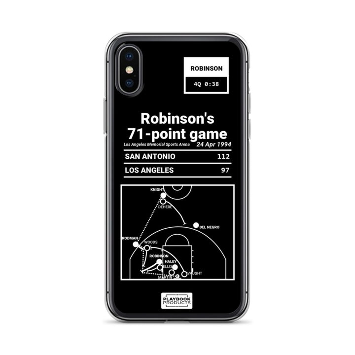 San Antonio Spurs Greatest Plays iPhone Case: Robinson's 71-point game (1994)