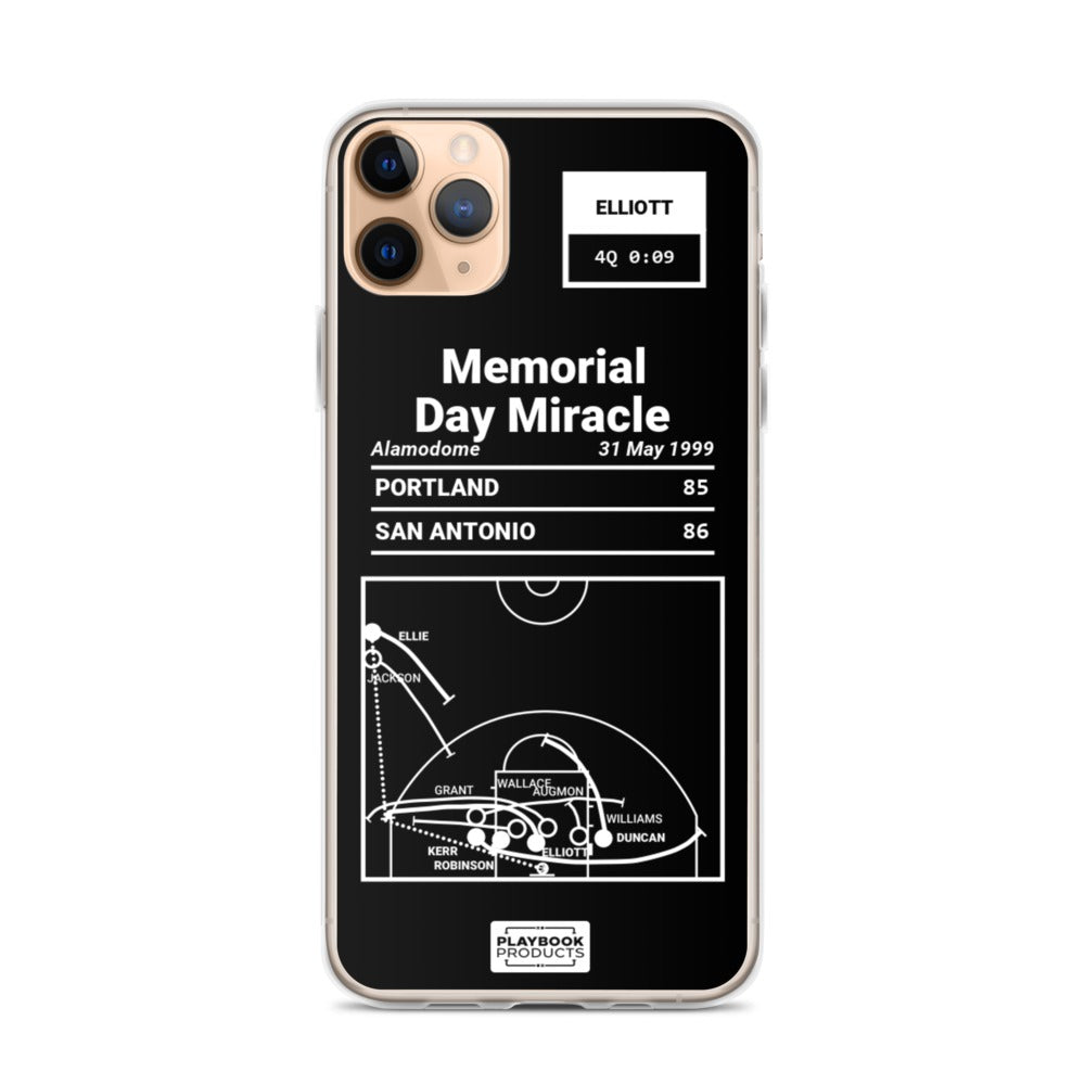 San Antonio Spurs Greatest Plays iPhone Case: Memorial Day Miracle (1999)