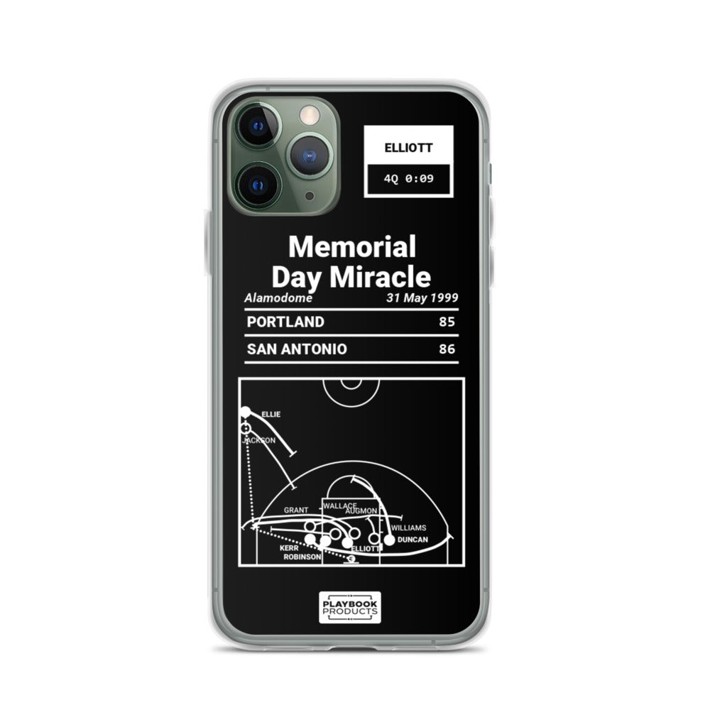 San Antonio Spurs Greatest Plays iPhone Case: Memorial Day Miracle (1999)