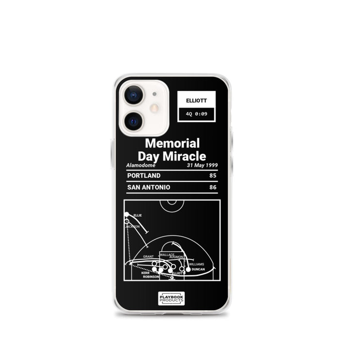 San Antonio Spurs Greatest Plays iPhone Case: Memorial Day Miracle (1999)
