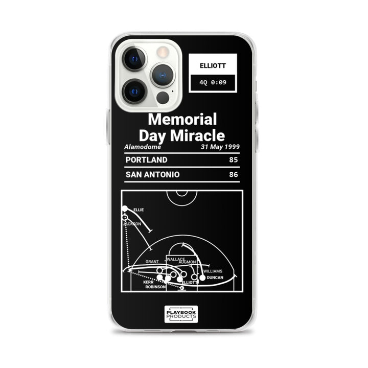 San Antonio Spurs Greatest Plays iPhone Case: Memorial Day Miracle (1999)