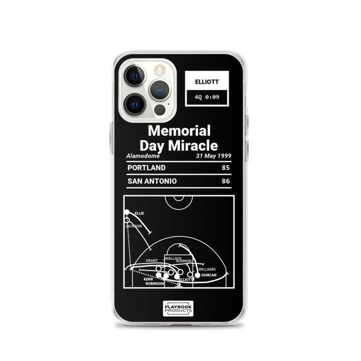 San Antonio Spurs Greatest Plays iPhone Case: Memorial Day Miracle (1999)