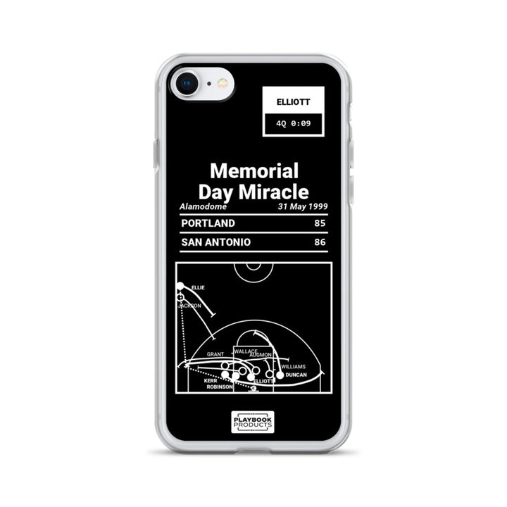 San Antonio Spurs Greatest Plays iPhone Case: Memorial Day Miracle (1999)