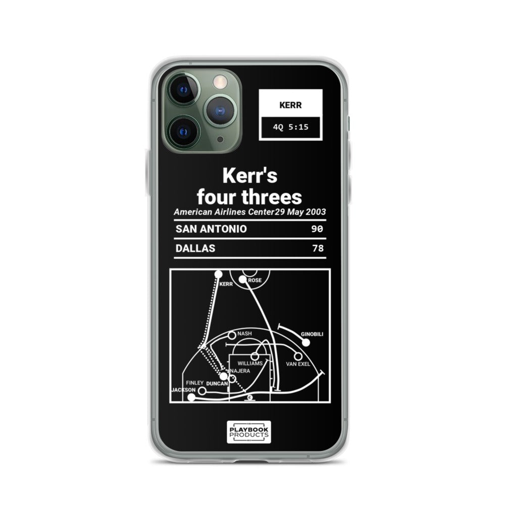 San Antonio Spurs Greatest Plays iPhone Case: Kerr's four threes (2003)