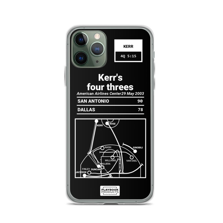 San Antonio Spurs Greatest Plays iPhone Case: Kerr's four threes (2003)