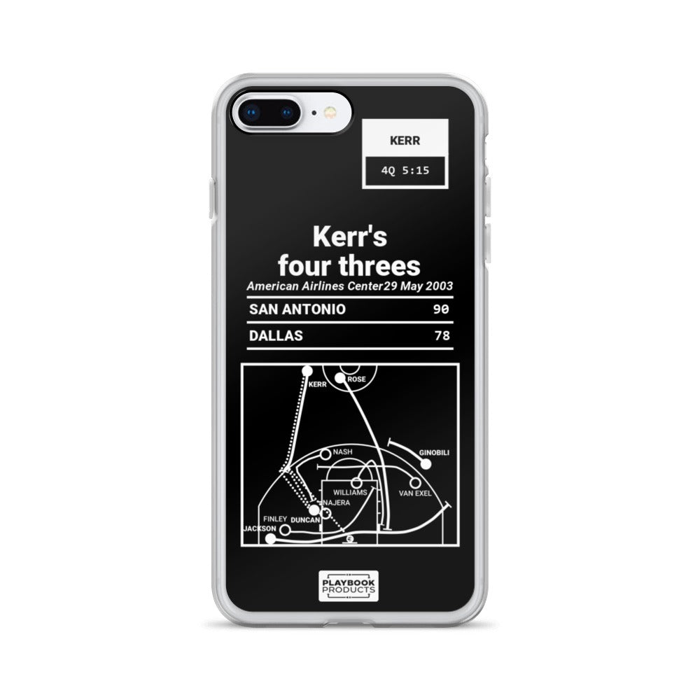 San Antonio Spurs Greatest Plays iPhone Case: Kerr's four threes (2003)