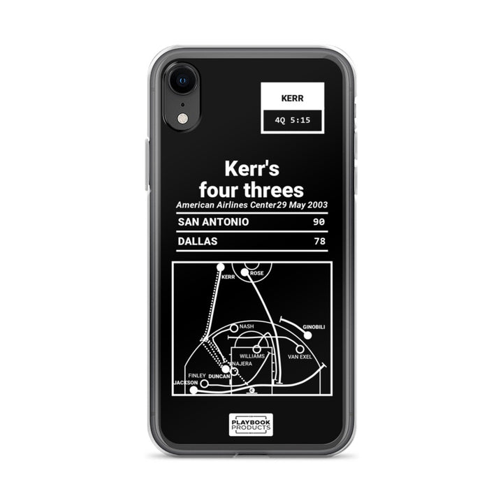 San Antonio Spurs Greatest Plays iPhone Case: Kerr's four threes (2003)