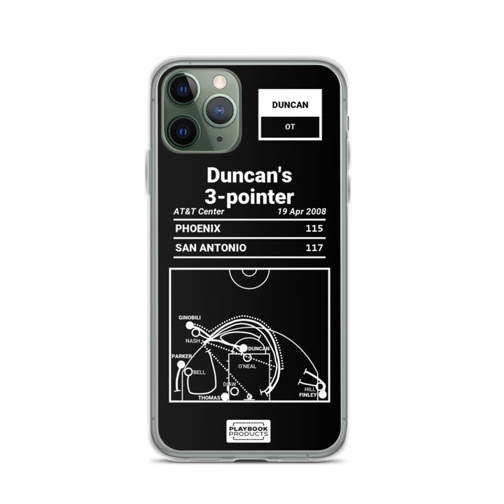 San Antonio Spurs Greatest Plays iPhone Case: Duncan's 3-pointer (2008)