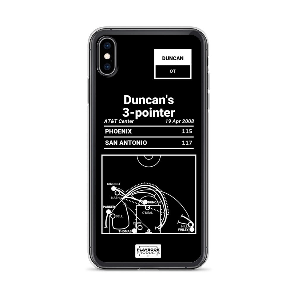 San Antonio Spurs Greatest Plays iPhone Case: Duncan's 3-pointer (2008)