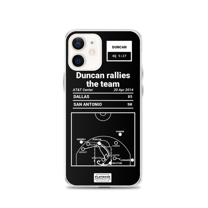 San Antonio Spurs Greatest Plays iPhone Case: Duncan rallies the team (2014)