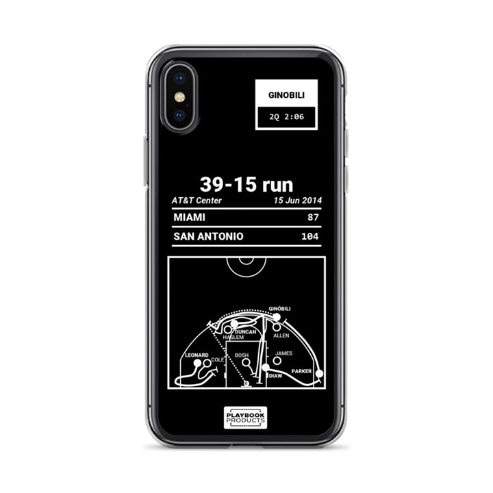San Antonio Spurs Greatest Plays iPhone Case: 39-15 run (2014)