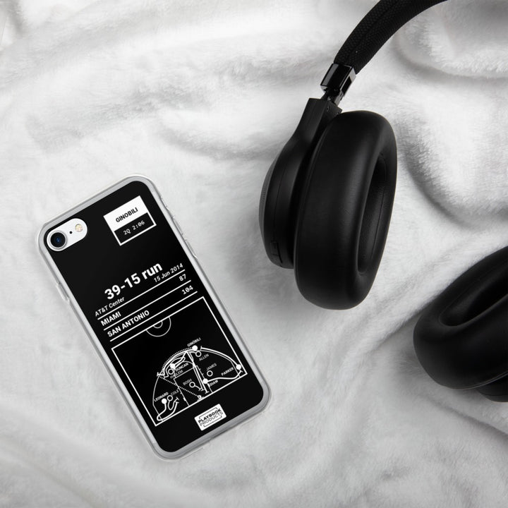 San Antonio Spurs Greatest Plays iPhone Case: 39-15 run (2014)