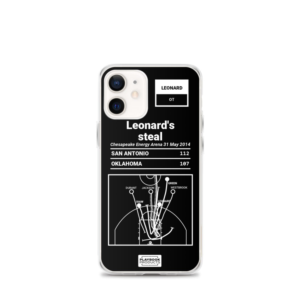 San Antonio Spurs Greatest Plays iPhone Case: Leonard's steal (2014)