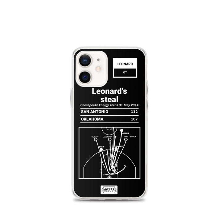 San Antonio Spurs Greatest Plays iPhone Case: Leonard's steal (2014)
