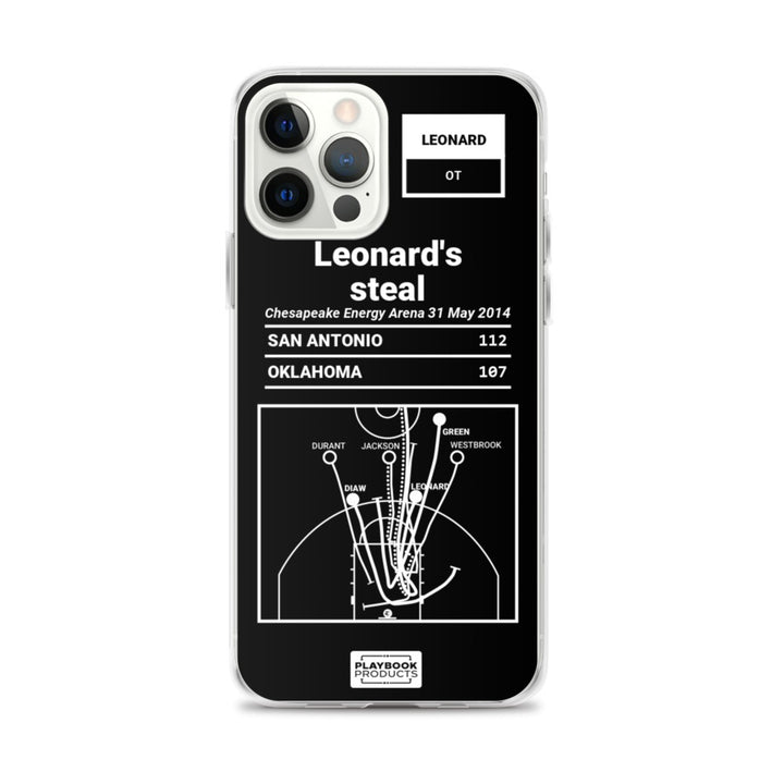 San Antonio Spurs Greatest Plays iPhone Case: Leonard's steal (2014)