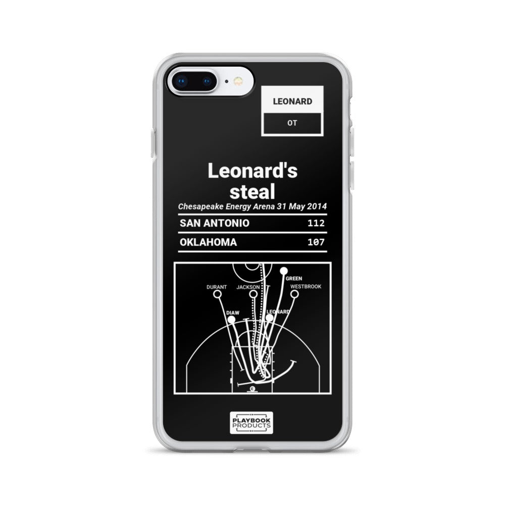 San Antonio Spurs Greatest Plays iPhone Case: Leonard's steal (2014)