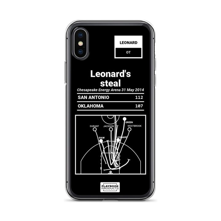 San Antonio Spurs Greatest Plays iPhone Case: Leonard's steal (2014)