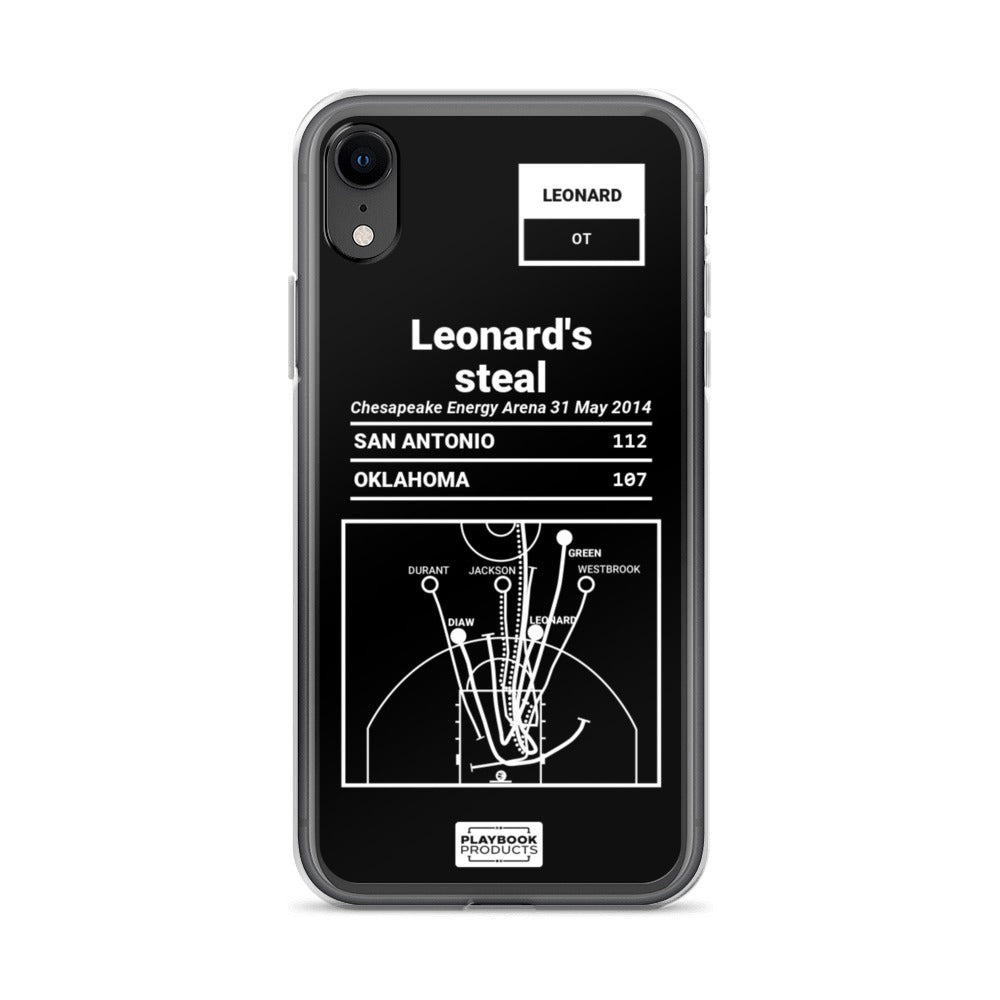 San Antonio Spurs Greatest Plays iPhone Case: Leonard's steal (2014)