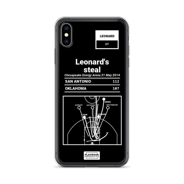 San Antonio Spurs Greatest Plays iPhone Case: Leonard's steal (2014)