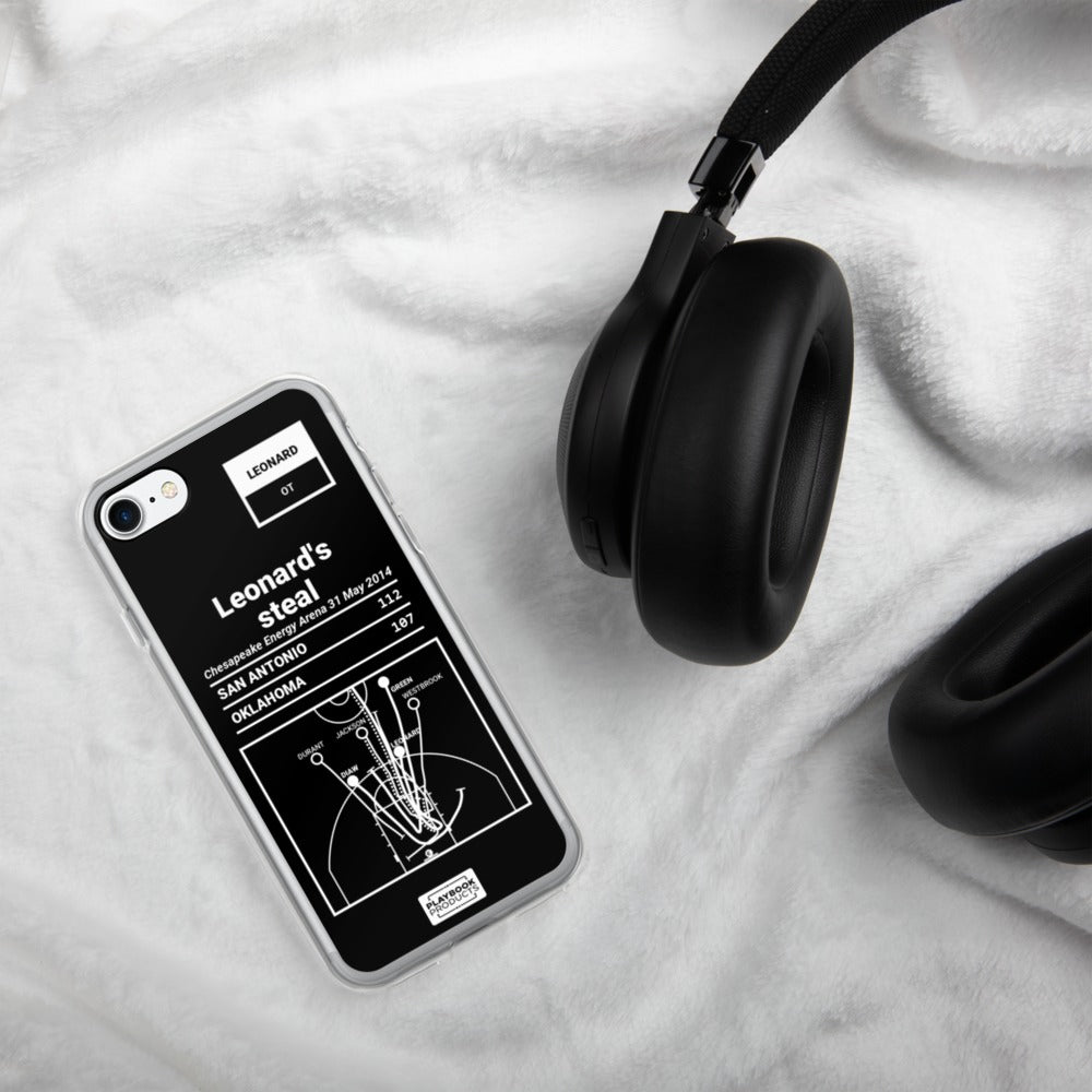 San Antonio Spurs Greatest Plays iPhone Case: Leonard's steal (2014)