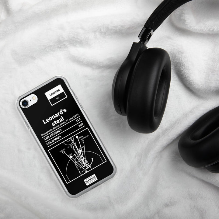 San Antonio Spurs Greatest Plays iPhone Case: Leonard's steal (2014)