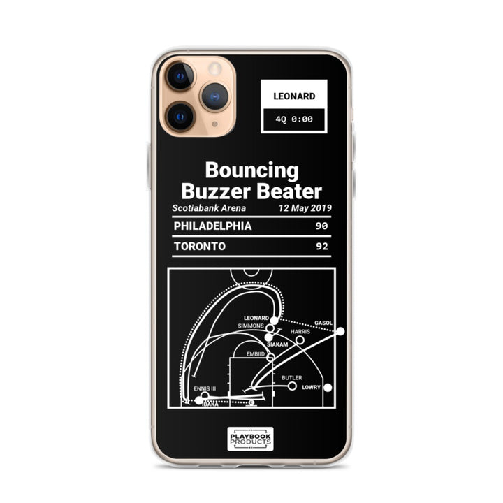 Toronto Raptors Greatest Plays iPhone Case: Bouncing Buzzer Beater (2019)