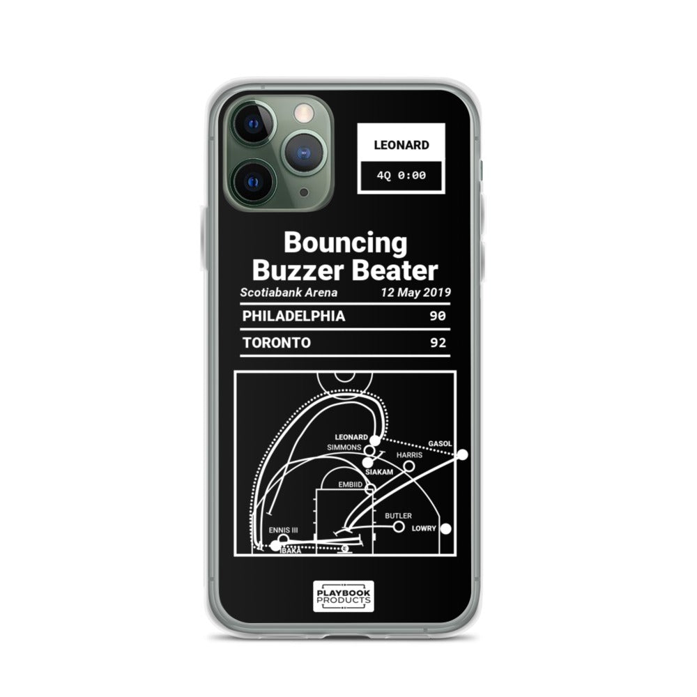 Toronto Raptors Greatest Plays iPhone Case: Bouncing Buzzer Beater (2019)