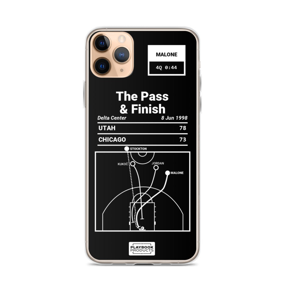 Utah Jazz Greatest Plays iPhone Case: The Pass & Finish (1998)