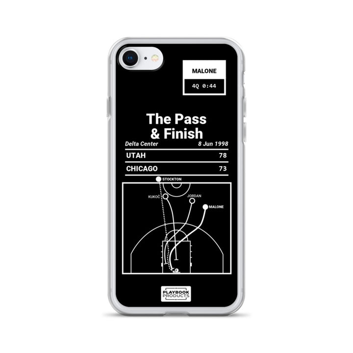 Utah Jazz Greatest Plays iPhone Case: The Pass & Finish (1998)